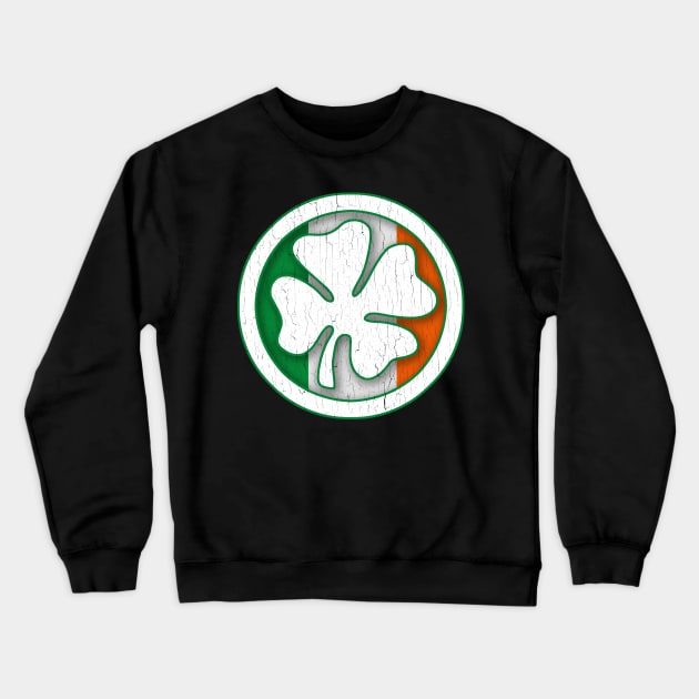 Irish Flag Shamrock Circle Crewneck Sweatshirt by robotface